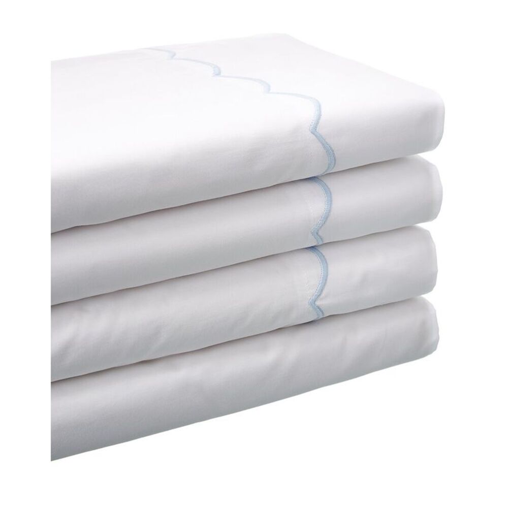 Maurizio Italy Scallop Sheet Set, White